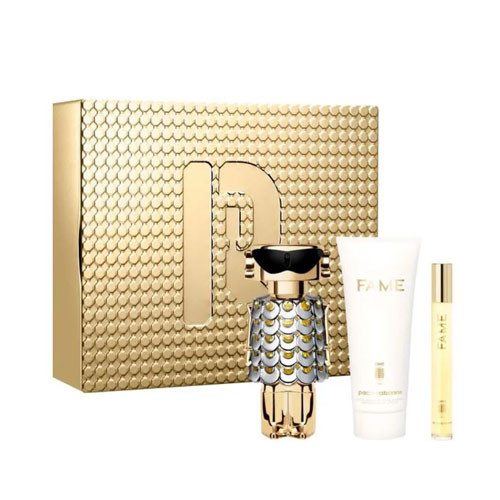 SET PACO RABANNE FAME WOMEN ( 3 PC ) 2.7 OZ EDP SP /3.4 OZ BL /0.33 OZ EDP SP / 3349668628391