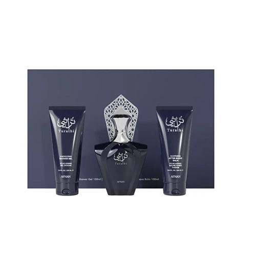 SET AFNAN TURATHI MEN ( 3 PC )3.0 OZ EDP SP / 3.4 OZ SG /3.4 OZ ASB / 6290171074274