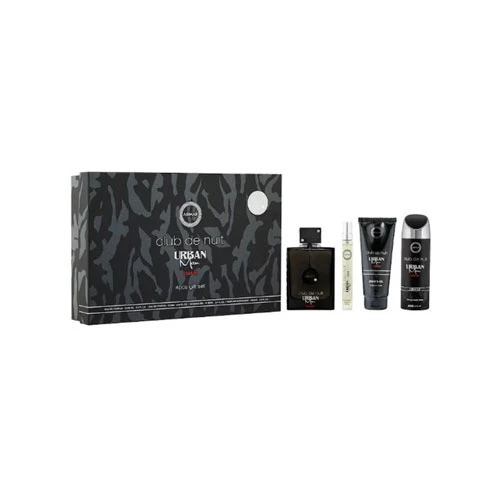 SET ARMAF CLUB DE NUIT URBAN MAN ELIXIR ( 4 PC )3.4 OZ  EDP SP /0.34 OZ  TRAVEL /3.4 OZ SG / 6.8 OZ BS / 6295199814888