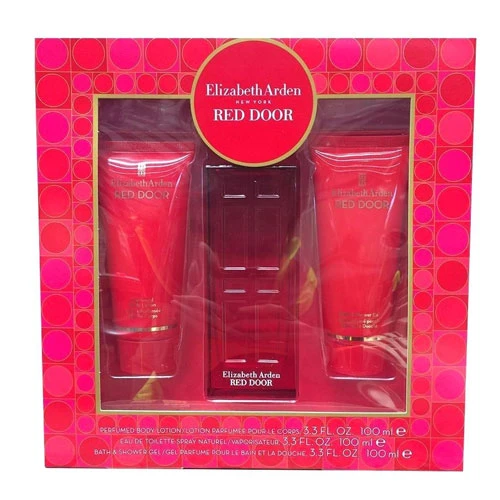 SET ELIZABETH ARDEN RED DOOR WOMAN ( 3PCS ) 3.4 OZ EDT,3.4 B/L+3.4 SH/G (WINDOW SET) / 85805219284