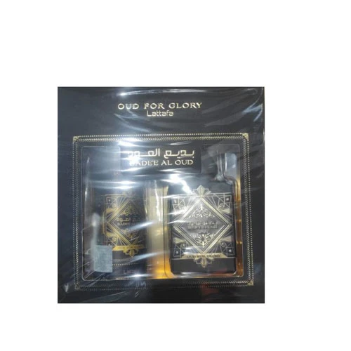 SET LATTAFA BADEE AL OUD UNISEX ( 2 PC) 3.4 OZ  EDP SP / 6.76  OZ BODY SPRAY / 6291108736937
