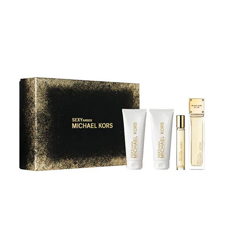 SET MICHAEL KORS SEXY AMBER WOMEN ( 4 PC )3.4 OZ EDP SP / 3.4 OZ BODY LOTION /3.4 OZ SHOWER GEL /0.34 OZ EDP SP / 850049716482