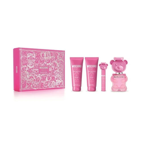 SET MOSCHINO TOY 2 BUBBLE GUM WOMEN ( 4 PC )3.4 OZ EDT SP/ 0.34 OZ EDT SP/ 3.4 OZ BODY LOTION /3.4 OZ SHOWER GEL / 8011003903337