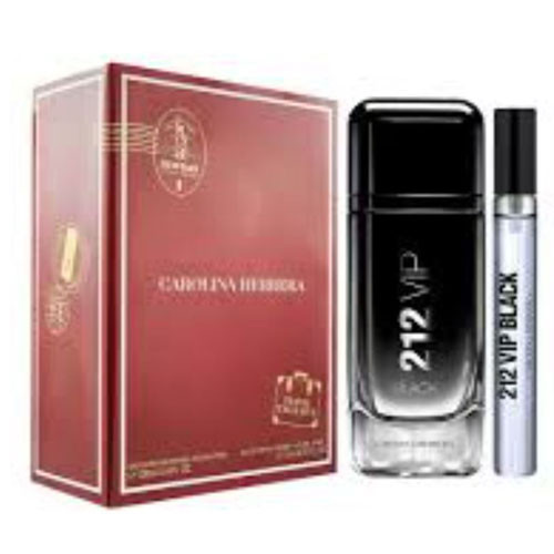 SET CAROLINA HERRERA 212 VIP BLACK MEN ( 2 PC ) 3.4 OZ EDP SP / 0.34 OZ EDP SP / 8411061092477