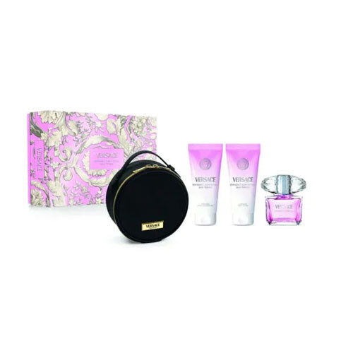 SET VERSACE BRIGHT CRYSTAL WOMEN (4 PC)3.0 OZ EDT SP / 3.4 OZ BL /3.4 OZ SG/MAKE UP CASE / 8011003902774
