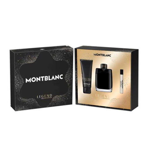 SET MONT BLANC LEGEND MEN ( 3 PC )3.4 OZ EDP SP \ 0.25 OZ MINI \3.4 OZ SG  S2 2023 / 3386460139298