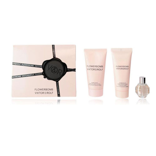 MINI SET VICTOR & ROLF FLOWERBOMB WOMEN ( 3 PC )0.23 OZ EDP SP / 1.35 OZ BODY CREAM / 1.7 OZ BL / 3614274416336