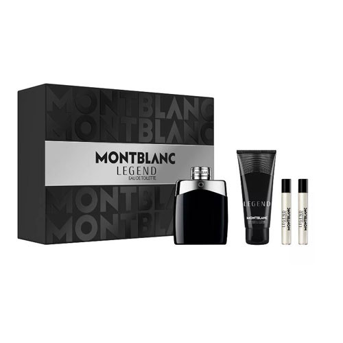 SET MONT BLANC LEGEND MEN ( 3 PC )3.4 OZ EDT SP \ 0.25 OZ MINI \3.4 OZ SG  S2 2023 / 3386460139243