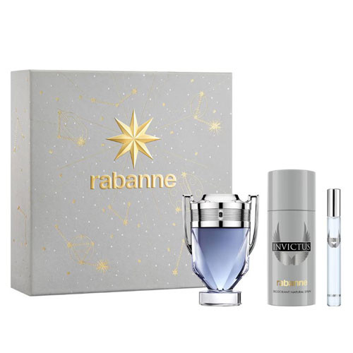 SET PACO RABANNE INVICTUS MEN (3 PC) 3.4 OZ EDT SP / 5.1 OZ DEO / 0.34 OZ EDT SP / 3349668656608