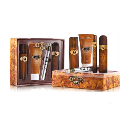 SET CUBA GOLD MEN (4 PC) 3.4 OZ EDT SP / 6.7 OZ SG/3.3 OZ AFTER SHAVE / 5425017736097
