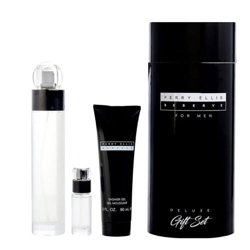 SET PERRY ELLIS RESERVE MEN (4PC) 3.4 OZ EDP / 4.2 OZ MIST / 3.0 OZ SG / MINI / 844061008830
