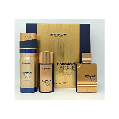 SET AL HARAMAIN AMBER OUD GOLD  EDITION GIFT ( 3 PC )2.5 OZ EDP SP /1.2 OZ  EDP /FRAGRANCE MIST 8.4 OZ / 6291106816075