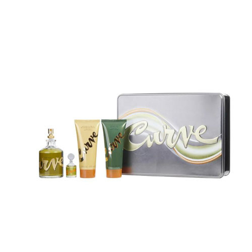 SET LIZ CLAIBORNE CURVE MEN ( 4PC) 4.2 OZ EDC SP / 3.4 OZ AFTER SHAVE BALM /3.4 OZ SG / 0.17 OZ EDC SP / 719346297110