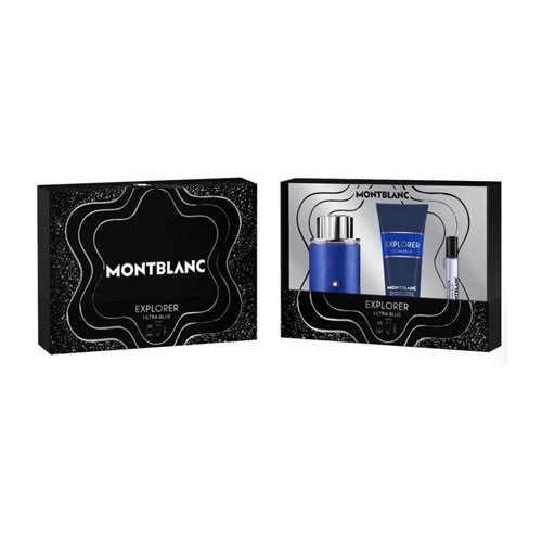 SET MONTBLANC EXPLORER ULTRA BLUE MEN ( 3 PC ) 3.4 OZ  EDP SP / 3.4  OZ SG / 0.25 OZ  / 3386460148047