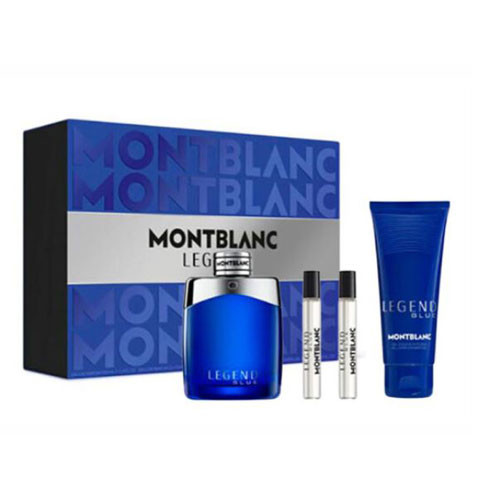 SET MONT BLANC LEGEND BLUE MEN ( 4PC ) 3.3 OZ EDP SP /3.3 OZ SG /2 X 0.25 OZ EDP SP / 3386460167000