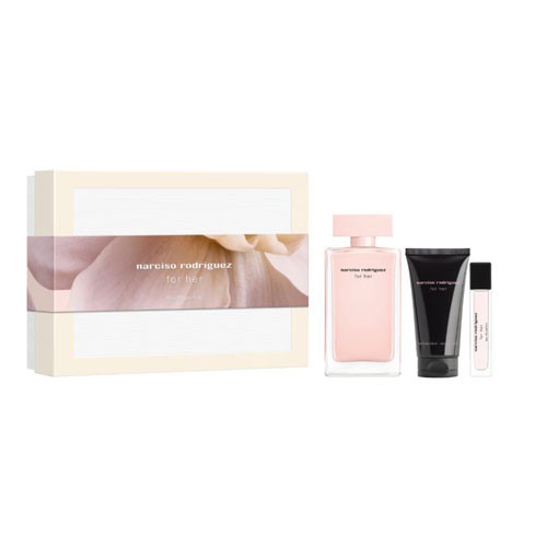 SET NARCISO RODRIGUEZ FOR HER ( 3 PC )3.3 OZ EDP SP \ 1.6 OZ BL \0.33 OZ EDP SP / 3423222145347