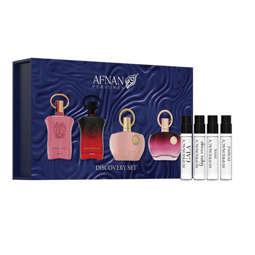 SET AFNAN MINI DISCOVERY FOR WOMEN  ( 4 PC )X0.068 OZ EDP SP SUPREMACY GALA/SUPREMACY TAPSI ROUGE/SUPREMACY PURPLE/SUPREMACY PINK / 6290171075882