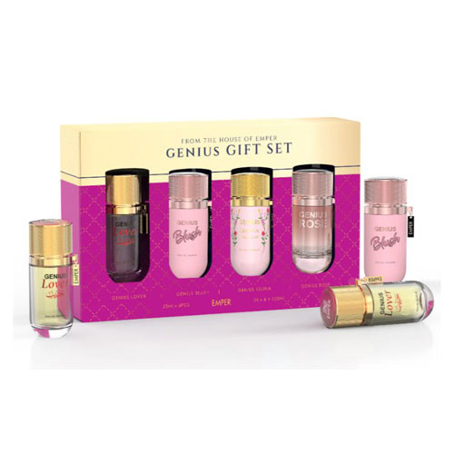 SET EMPER  GENIUS WOMEN ( 4 PC ) LOVER,BLUSH,SELINA,ROSE 0.845 OZ EDP SP / 6294021908399