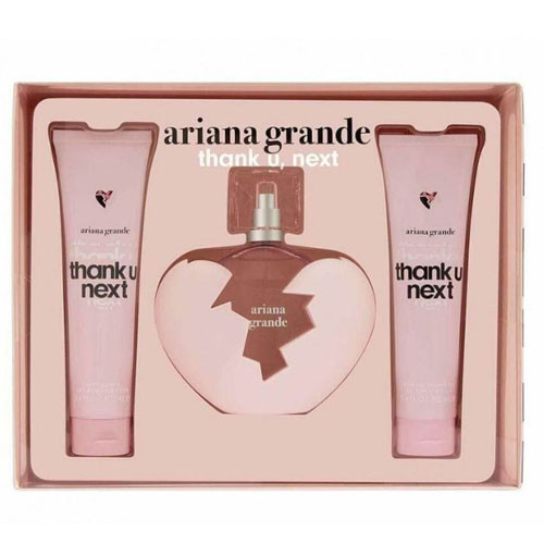 SET ARIANA GRANDE THANK U` NEXT WOMEN ( 3 PC )3.4 OZ  EDP SP / 3.4 OZ BODY SOUFFLE / 4.0 OZ BODY MIST / 810101506031