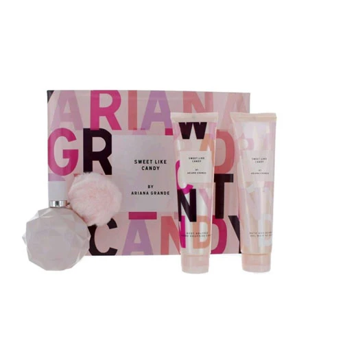 SET ARIANA GRANDE SWEET CANDY WOMEN ( 3 PC ) 3.4 OZ EDP \ 3.4 OZ BL\ 3.4 OZ SG / 810101507113