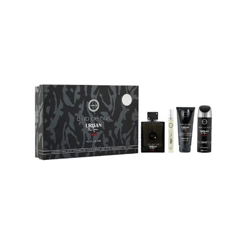 SET ARMAF CLUB DE NUIT URBAN MAN ELIXIR ( 4 PC )3.4 OZ  EDP SP /0.34 OZ  TRAVEL /3.4 OZ SG / 6.8 OZ BS / 6295199814888