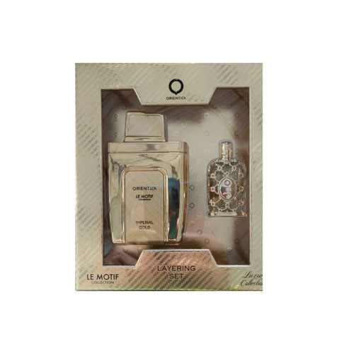 SET ORIENTICA ( 2 PC ) LE MOTIF IMPERIAL GOLD 2.87 OZ EDP SP / LUXURY COLLECTION ROYAL AMBER 0.25 OZ EDP SP / 6298042518919