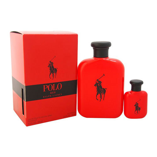 SET RALPH LAUREN POLO RED MEN (2 PC SET) 4.2OZ EDT/MINI-TRAVEL SET / 3660732601424