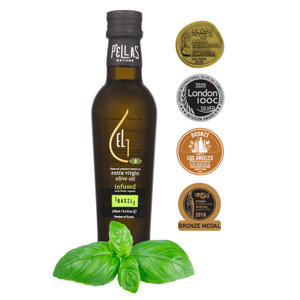 Fresh Organic Basil Infused Extra Virgin Olive Oil, Ultra-Premium Finishing Oil, Single Origin Greece, 8.45 Oz Bottle Fresh Organic Basil Infused Extra Virgin Olive Oil, Ultra-Premium Finishing Oil, Single Origin Greece, 8.45 Oz Bottle