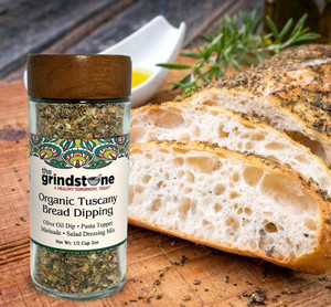 Organic Tuscany Bread Dipping Seasoning, Glass Bottle with sifter, Non GMO, 1/2 cup, 2.3 oz Organic Tuscany Bread Dipping Seasoning, Glass Bottle with sifter, Non GMO, 1/2 cup, 2.3 oz