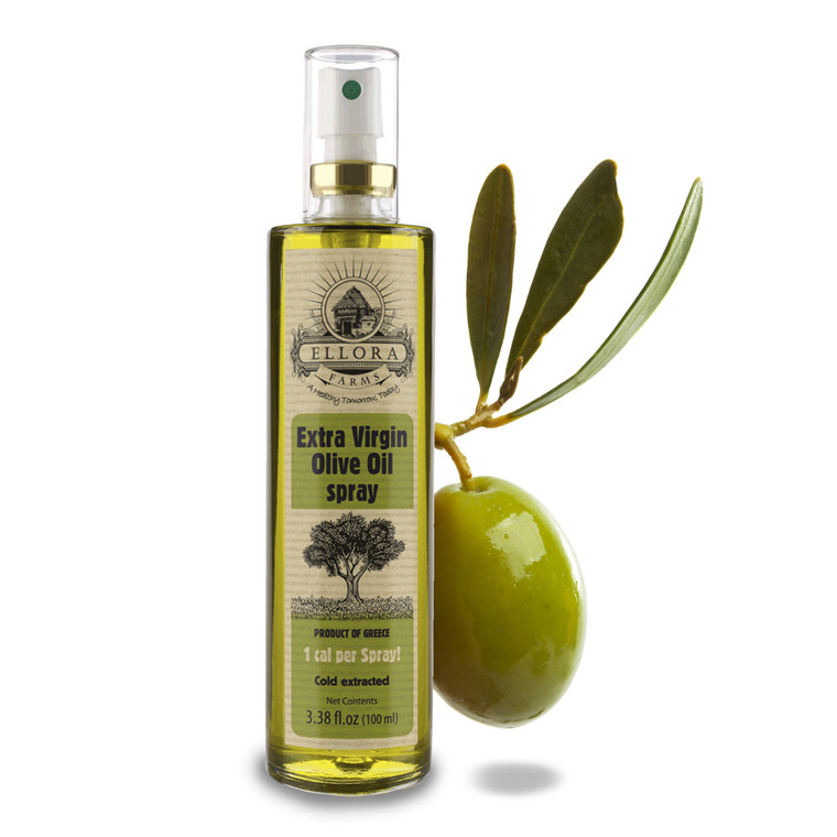 Extra Virgin Olive Oil in Glass Spray Bottle, One Calorie Per Spray, Single Origin & Traceable Olive Oil, Greece, 3.38 oz. Bottle, Single Pack