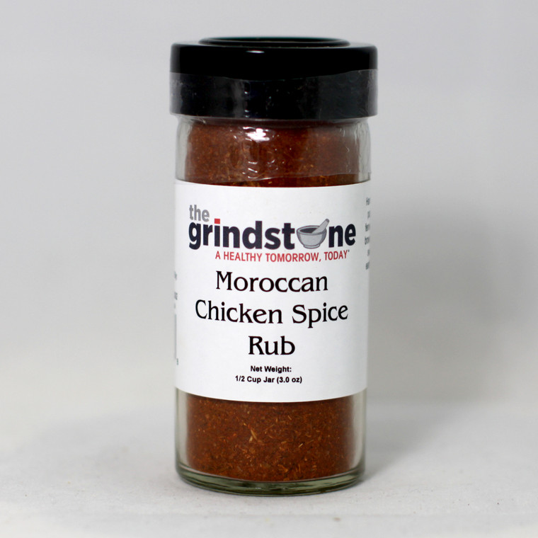 Moroccan Chicken Spice Rub, 3 oz. In Glass Bottle, Non GMO