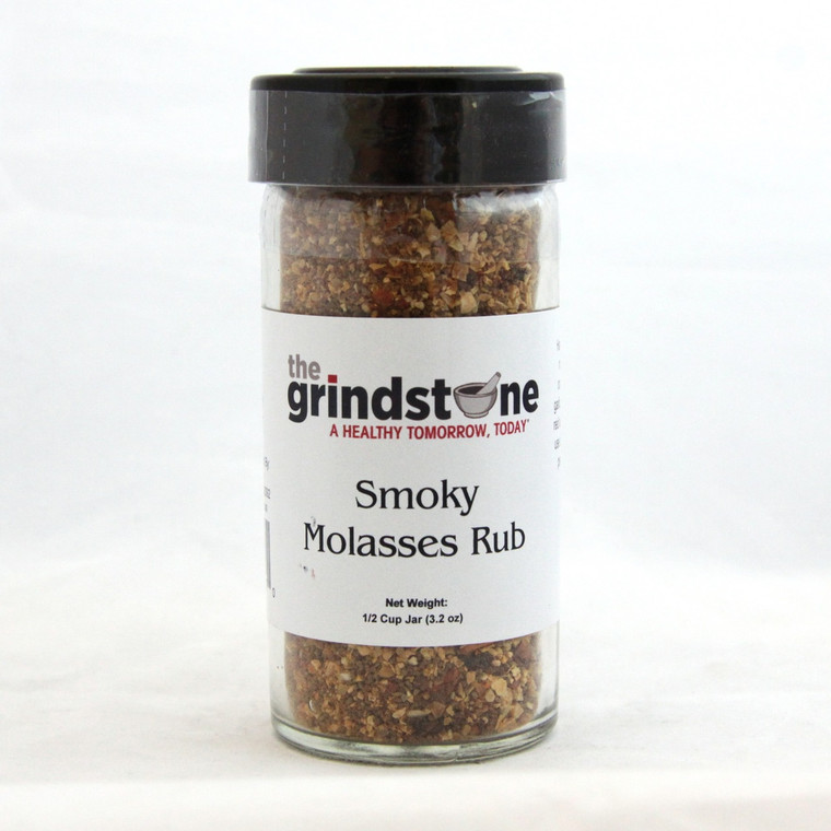 Smoky Molasses Rub, 3.2 oz, Glass Bottle, Non GMO