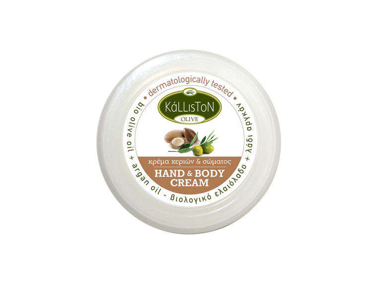 Organic Olive Oil & Argan Oil, Hand & Body Cream, 2.54 fl. oz. in Cosmetic Jar