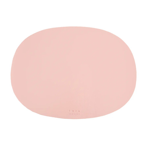 light pink Faux Leather Deco Oval Placemats Set of 2