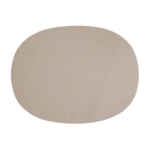 light brown Faux Leather Deco Oval Placemats Set of 2