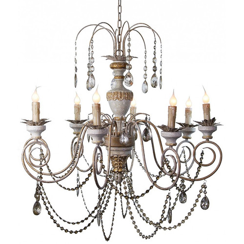 The Antiqued Crystal Drops Chandelier