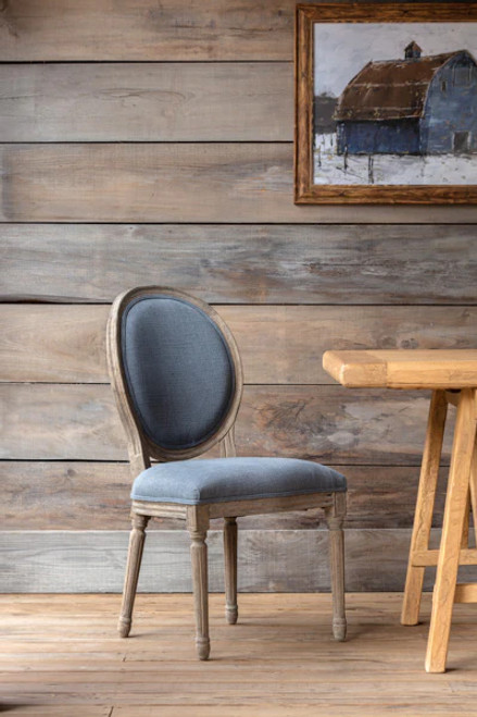 French Blue Dining Chair Set of 2