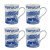 Set of 4 Spode Blue Italian Mugs