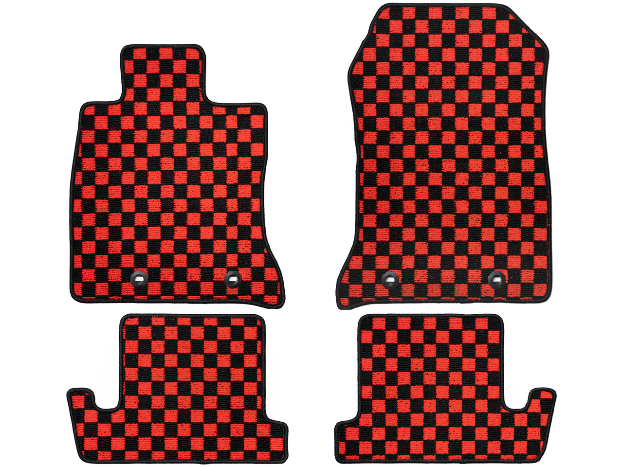 GR86 新型BRZ フロアマット チェック柄　白黒　チェッカー柄　カーマット Checkered Floor Mat Set - BRZ GR86 | Ansix Auto