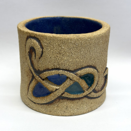 Celtic Symphony votive in Blue
Also available in green