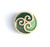 Tri-spiral brooch made from white stoneware clay and coloured glazes.