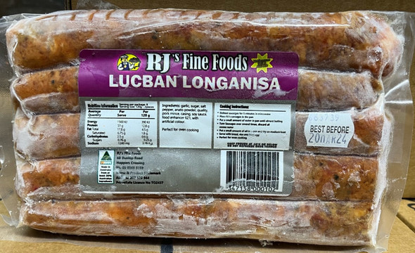 RJ's Frozen Lucban Longanisa 400g