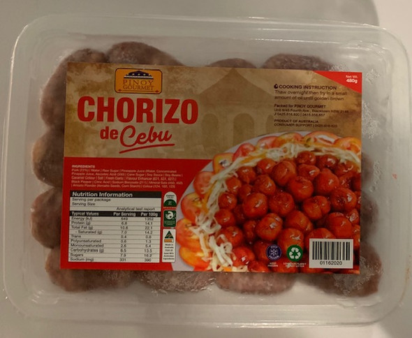 FrozenChorizoDeCebu500g