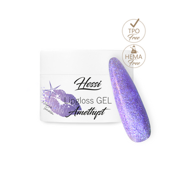HESSI UK Lipgloss Amethyst 10 ml – Glitter Hard Gel for Nails