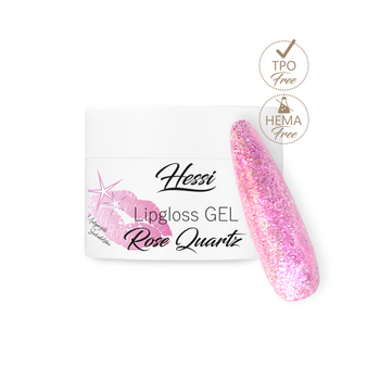 HESSI UK Lipgloss Rose Quartz 10 ml – Glitter Hard Gel for Nails