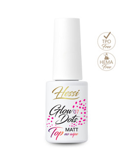 Hessi Top Glow Dots 07 no wipe top coat with particles