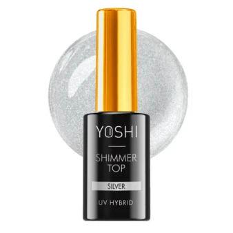 YOSHI Shimmer Top Silver bottle with silver shimmer background