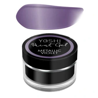 YOSHI Paint Gel Metallic Violet 5 ml jar with violet metallic swatch
