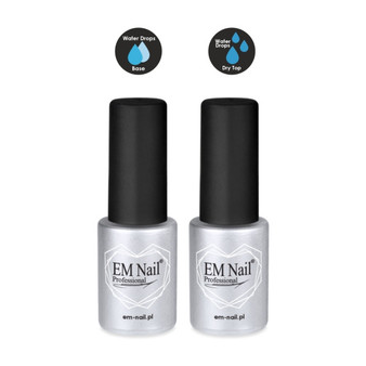 EM Nail Water Drops Base and Dry Top Coat set 2 x 6 ml