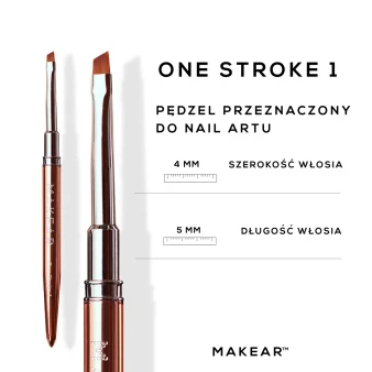 MAKEAR Brush One Stroke 1 bristle length 5 mm width 4 mm guide